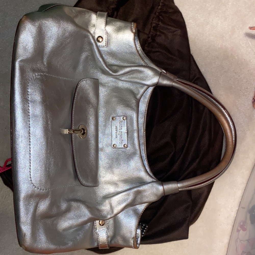 Silver Kate Spade tote bag